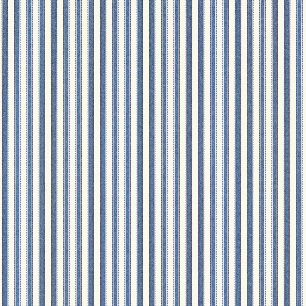 Pinetum Stripe Wallpaper 217254 by Sanderson in Indigo Blue